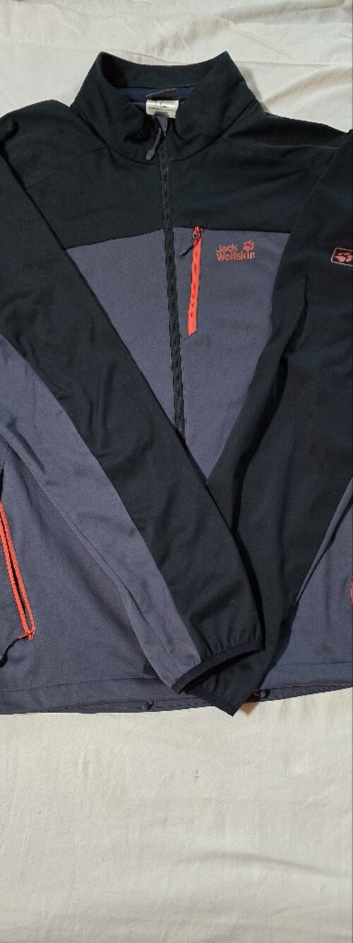 Jack Wolfskin Stormlock Softshell Jacket Men's 3XL Gray Black Full Zip Outdoor